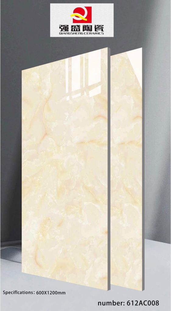 QingSheng Beige Cream Onyx Marble Polished Tile – 24×48 | 600×1200mm