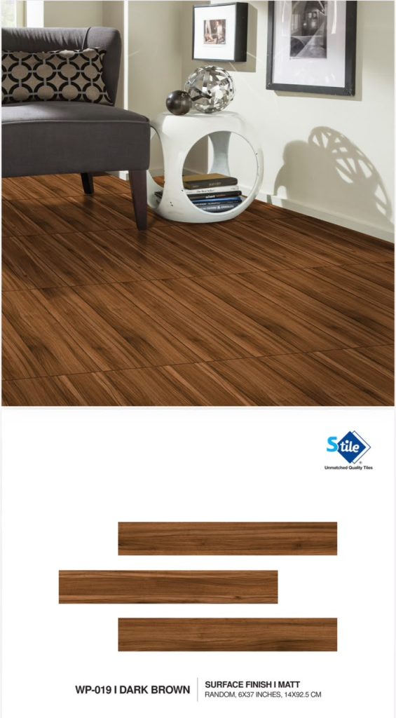 WP-019 Dark Brown Matt Tile – 6x37 Inches (14x92.5 CM) | Shabbir Tile