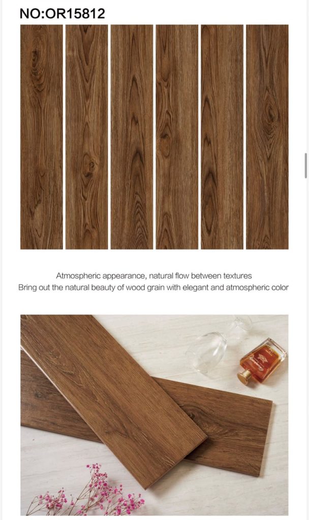 Oreal Ceramics Wood Plank Porcelain Tile 6x32 – Dark Mahogany Walnut