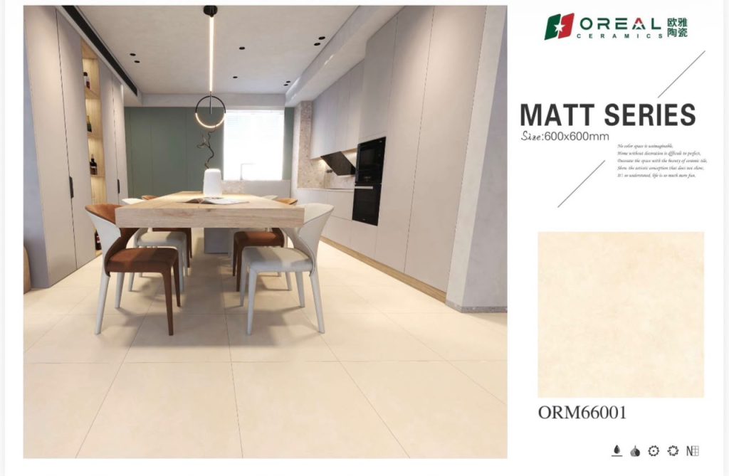 Oreal Ceramic Matt Porcelain Floor Tile 24x24 (600x600 mm) – Cream & Ivory