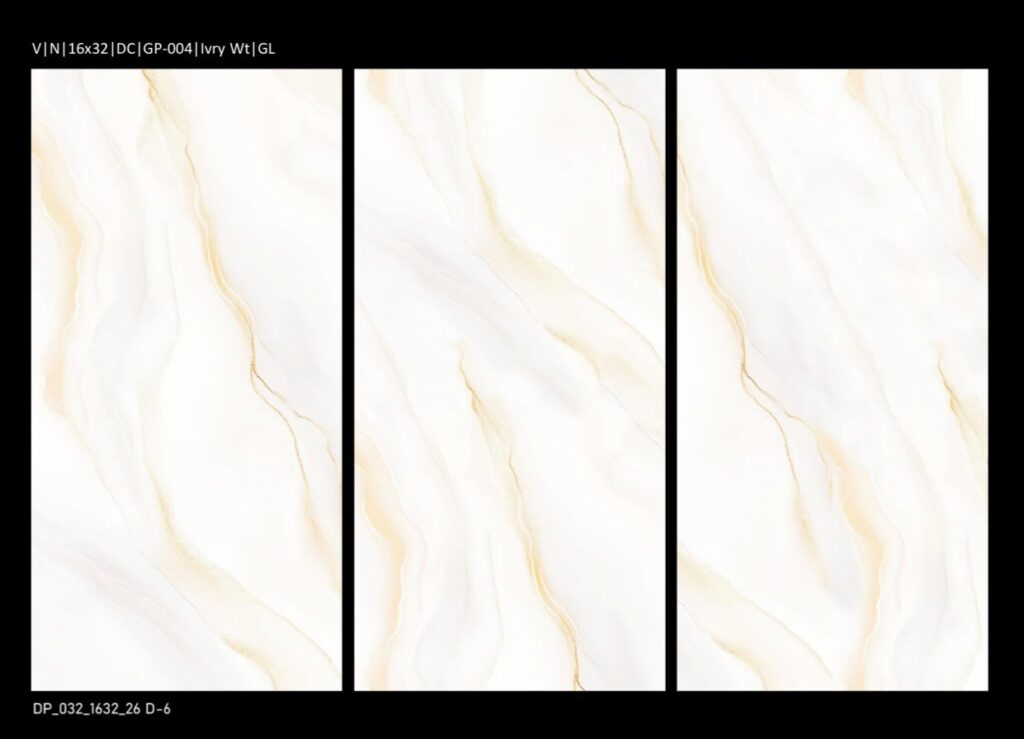Shabbir Tiles (Stile) GP-004 Ivory White Vintage Glossy Digital Ceramic Tile – 16x32 Inches