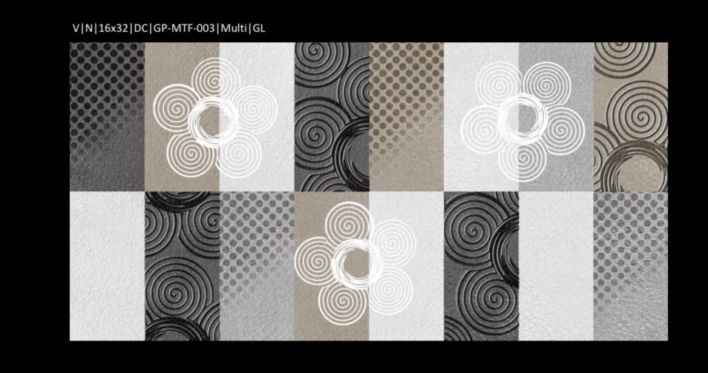 Shabbir Tiles (Stile) GP-MTF-003 Multi Vintage Glossy Digital Ceramic Tile – 16x32 Inches