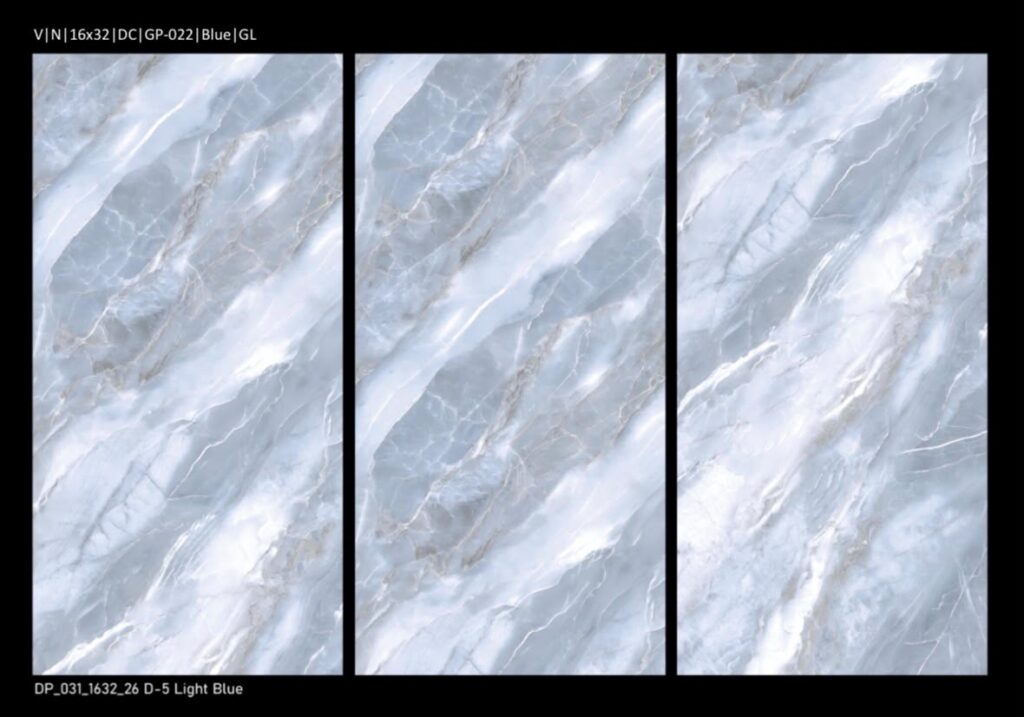Shabbir Tiles (Stile) V|N Vintage GP-022 Light Blue Glossy Digital Ceramic Tile – 16x32 Inches