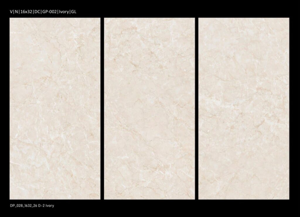 Shabbir Tiles (Stile) V|N Vintage GP-002 Ivory Glossy Digital Ceramic Tile – 16x32 Inches